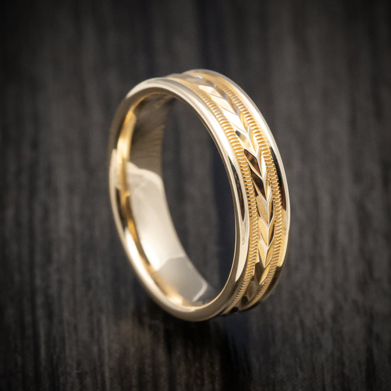 Men's 14K Gold Link Chain Design Wedding Band Ring